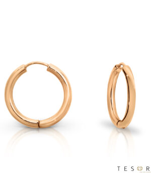1854.9E 9R Atrani Plain Round Tube Huggie Earrings 15mm