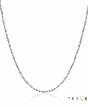 Cascina White Gold Diamond Cut Wheat Link Chain 45cm