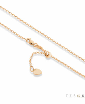 Lorenzo Rose Gold Adjustable Belcher Chain 50cm