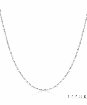 Lorenzo White Gold Adjustable Belcher Chain 50cm