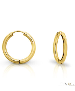 Atrani Yellow Gold Huggie Earrings 15mm
