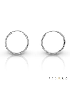 Marche 15mm 9 Carat White Gold Sleeper Earrings