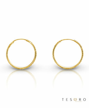 Ortona 20mm Yellow Gold Diamond Cut Sleeper