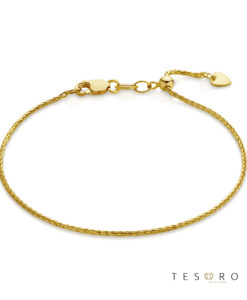 Lanciano Yellow Gold Adjustable 1.2mm Magic Wheat Link Bracelet