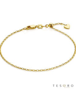 Abruzzo Adjustable Yellow Gold 1.3mm Oval Belcher Bracelet