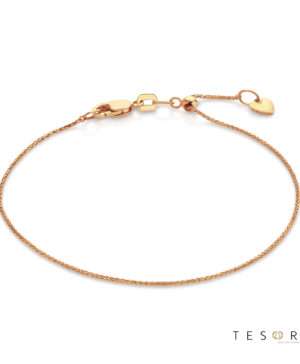 Rose Gold Adjustable 0.8mm Magic Wheat Link Bracelet