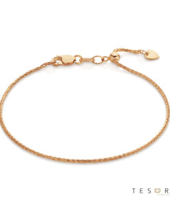 Lanciano Rose Gold Adjustable 1.2mm Magic Wheat Link Bracelet