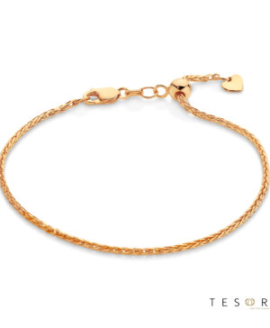 Penne Adjustable Rose Gold 1.7mm Magic Wheat Link Bracelet