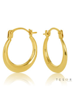 10OBS92-99 Cava Yellow Gold 10mm Progressive Hoop Earring