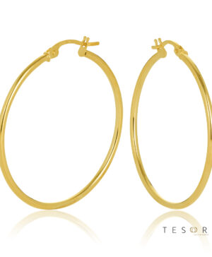 30OBC527-99 Eboli 1.5mm Round Tube Hoop Earring 30mm Diameter