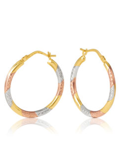 OBS518/9901 Spello Yellow, White & Rose Gold Hoops