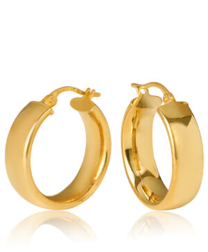 15OBC456-99 Parini 5.8m Width, 15mm Diameter 9K Yellow Gold Hoop Earring