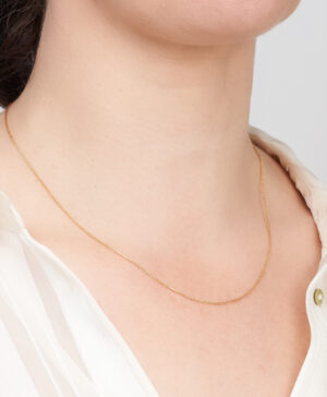 494.9CH 9W Desio 1mm Round Diamond Cut Magic Wheat Link Chain, 55cm