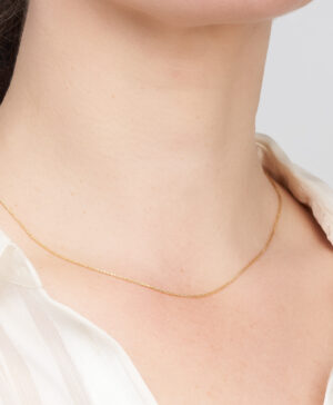 25SPID12MF37 9Y Liguria 1mm Round Diamond Cut Magic Wheat Link Adjustable Chain, 50cm