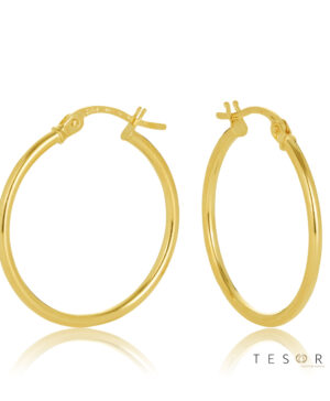 20OBC527-99 9Y Eboli 1.5mm Round Tube Hoop Earring 20mm Diameter