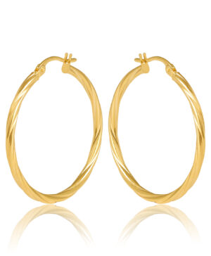 25OBC441-99 9Y Sotto 2mm Twist Tube, 25mm Diameter Hoop Earring