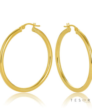 30OBC305-99 9Y Celestine 2.5m Tube 30mm Hoop Earrings
