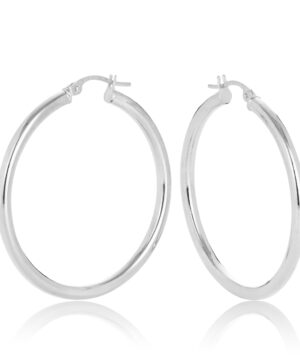 30OBC305-00 9W Aosta 2.50mm Round Tube Hoop Earring 30mm Diameter
