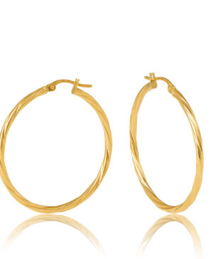 30OBC441-99 9Y Sotto 2mm Twist Tube, 30mm Diameter Hoop Earring