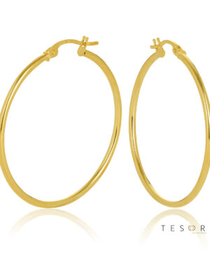 30OBC527-99 9Y Eboli 1.5mm Round Tube Hoop Earring 30mm