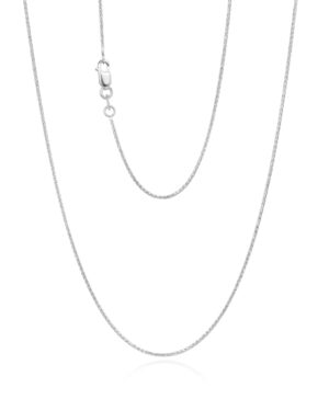 494.9CH 9W Desio 1mm Round Diamond Cut Magic Wheat Link Chain, 55cm