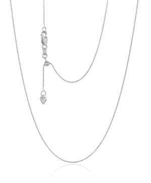 20SPID12MF37 9W Bosco 0.80mm Round Diamond Cut Magic Wheat Link Adjustable Chain 45cm