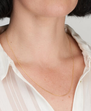 040FD 9W Diamond Cut Squared Edge Forzatina 1.3mm Cable Link Chain, 45cm.