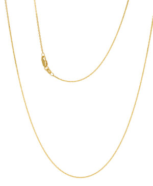 040FD 9Y Diamond Cut Squared Edge Forzatina 1.3mm Cable Link Chain, 45cm.