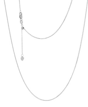 040FDMF37 9W Diamond Cut Squared Edge Adjustable Forzatina 1.3mm Cable Link Chain, 47cm