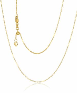 ADJ435.9CH 9Y Lorenzo 1.3mm Diamond Cut Oval Belcher Link Adjustable Chain