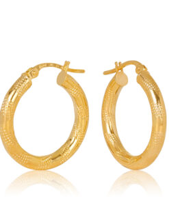 15OBC250-99 9Y Udine Gold Hoop Earring 15mm