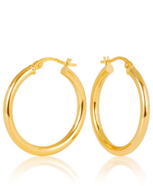 20OBC305-99 9Y Aosta Plain 2.50mm Round Hoop Earrings 20mm