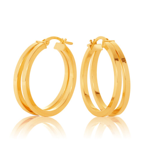 9Y 20OBC887-99 Double Square Profile Tube 20mm Tube Earrings
