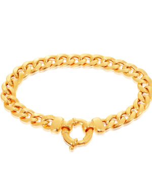 9Y 250HVI029-1070 Oval Flattened Hollow Grumetta Curb Link Bracelet 8.5m, 19cm.