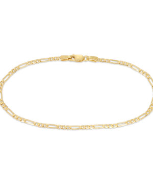 60HKI327-4 9Y 6 Sided 1+3 Figaro Link 2.4m, 19cm Bracelet