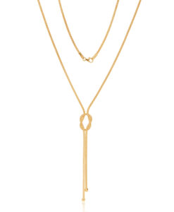 9Y HHH121-4 Pop Corn Style Link Double Lariat Necklace 45cm