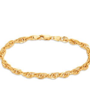 9Y HVH005-4 Fancy Overlapping Oval Link Bracelet, 19cm.