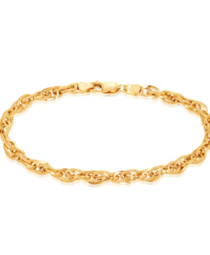 9Y HVH005-4 Fancy Overlapping Oval Link Bracelet, 19cm.