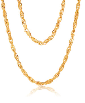 9Y HVH005-4 Fancy Overlapping Oval Link Necklace, 50cm.