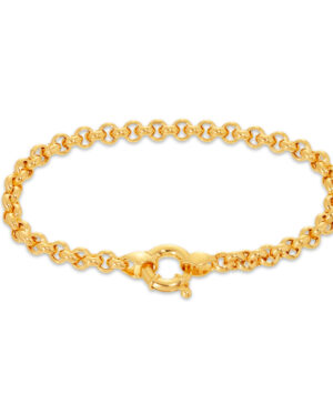 9Y HVR006-1072 Classic Italian Hollow Round Plain Belcher Bracelet, 19cm.