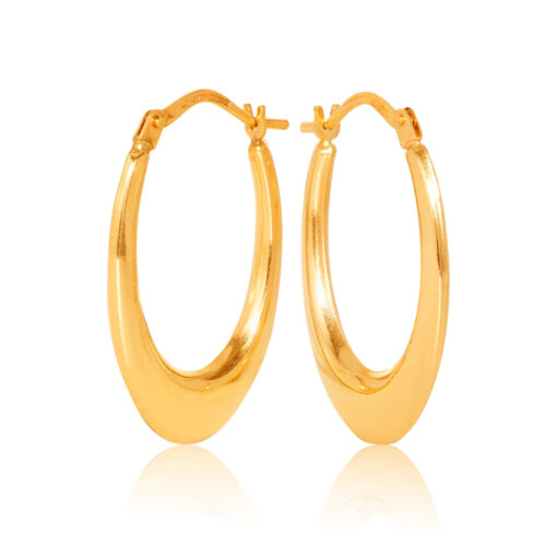 9Y OBS353-99 Oval Profile Progressive Concave Tub Hoop Earring