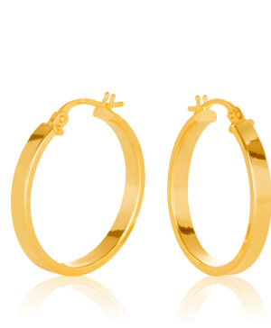 20OBC702-99 9Y 3mm Wide Plain High Polished Square Edge Hoop 20mm