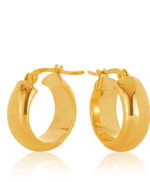 10OBC142-99 9Y Half Round 5.7mm Wide Plain Hoop, 10mm Diameter.