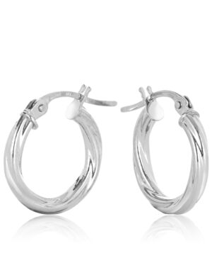 10OBC389-9900 9W Twist 2.5mm Tube Hoop Earring, 10mm Diameter