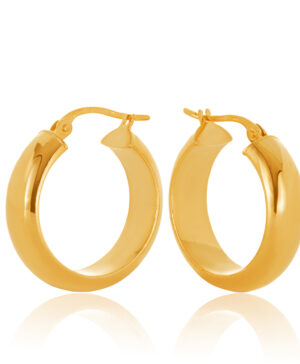15OBC142-99 9Y Half Round 5.7mm Wide Plain Hoop, 15mm Diameter.