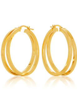 25OBC887-99 9Y Double Square Profile Tube 25mm Tube Earrings