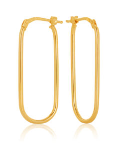 30OBC870-99 9Y Elongated Oval/Pin Profile Hoop Earring