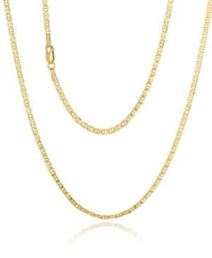 065VFPTBE-Yel-50cm 9Y Hollow Flat Gucci Link, 2.3mm, 50cm.