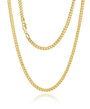 100VGB2OV 9Y Hollow Miami Curb Chain 4mm, 50cm.