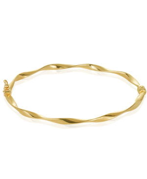 BFV611 9Y Hollow Elongated Wave Hinged Bangle